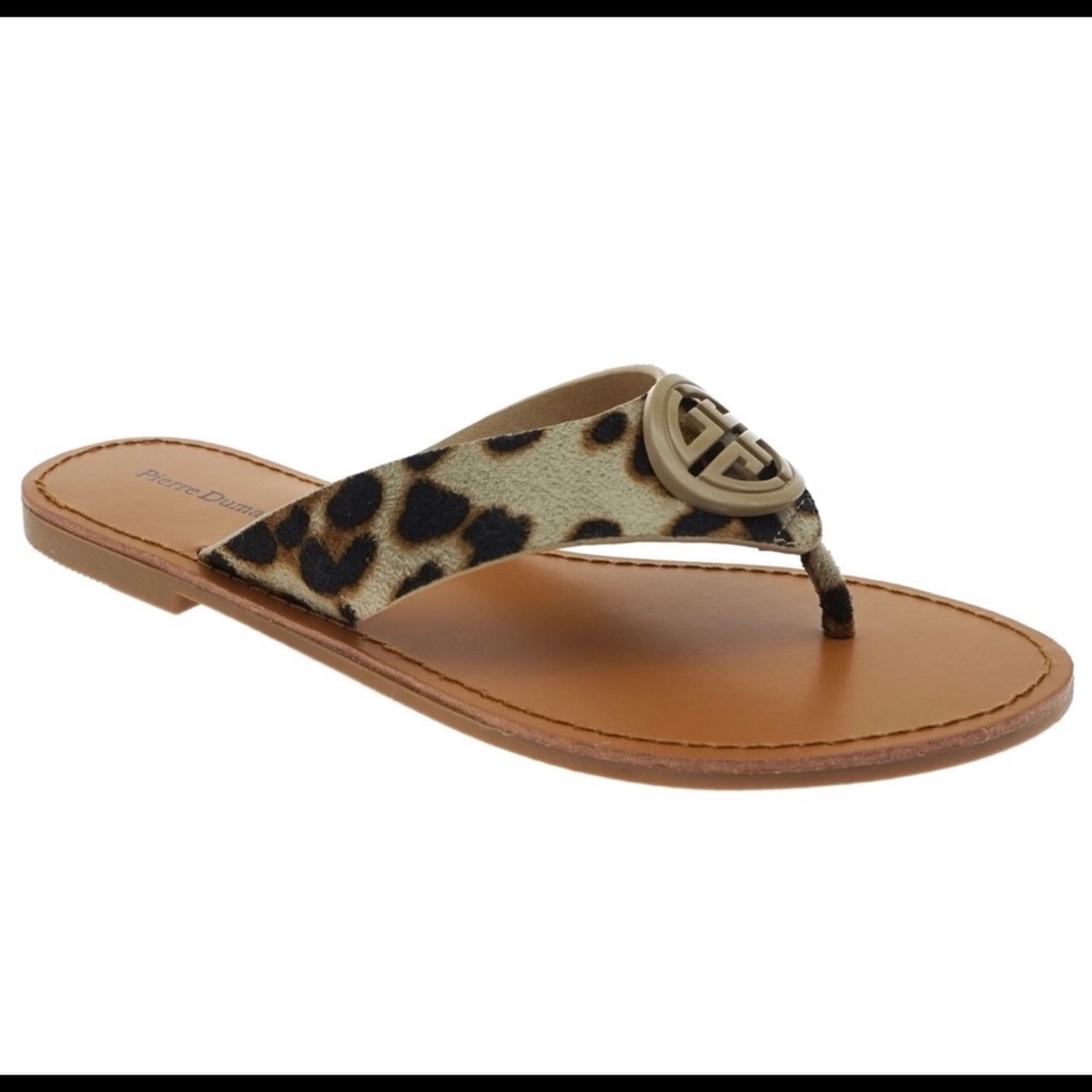 Pierre Dumas Cheetah Print Thong Sandal
